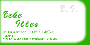 beke illes business card